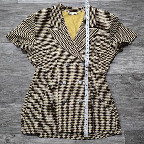 Alyn Paige Vintage 80s Houndstooth Blazer Skirt Suit Set USA Made - Picture 11 of 14
